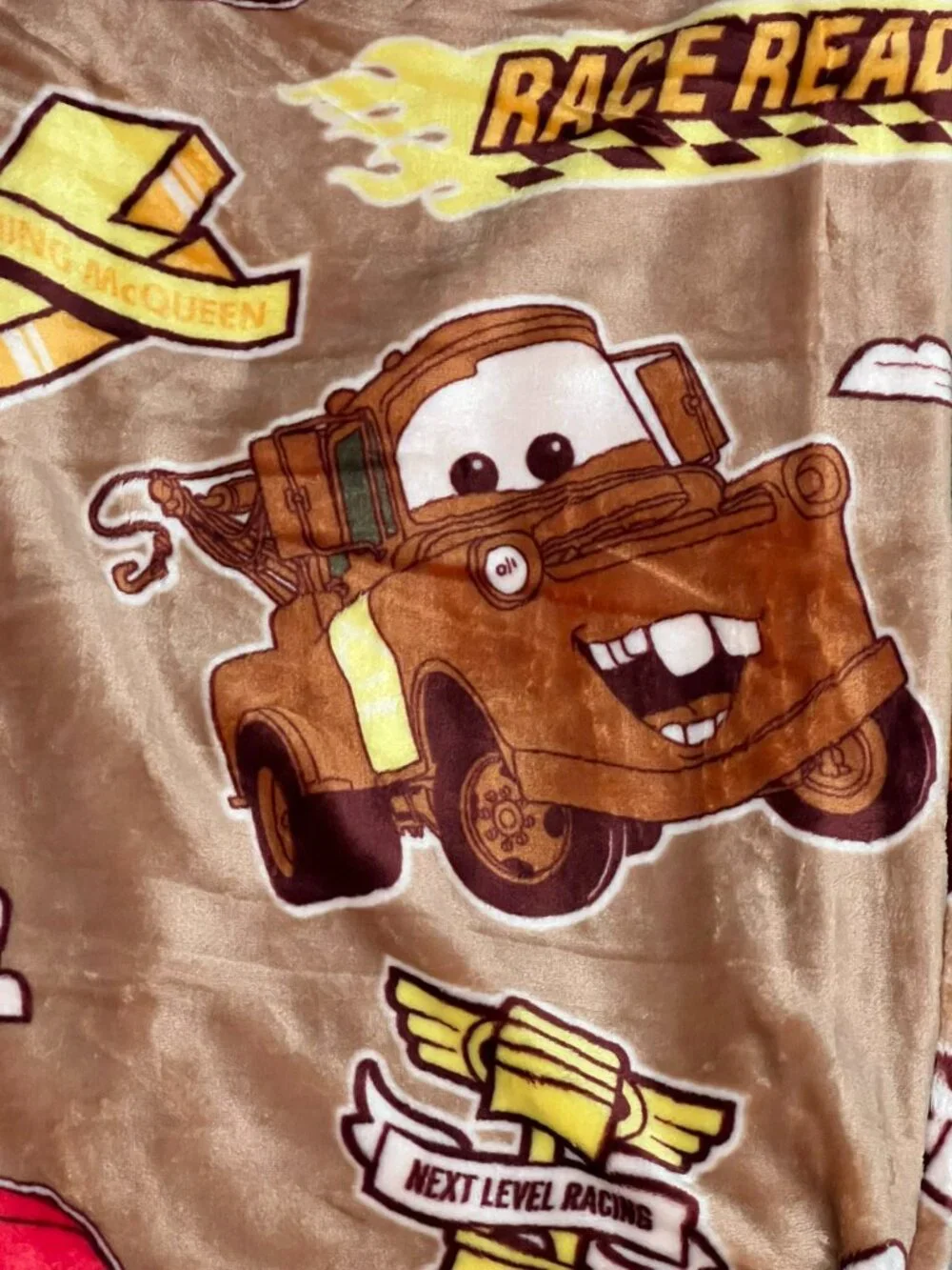 Disney Pixar CARS Lightning McQueen 95 Throw Blanket 50x70 Tow Mater Racing NWT